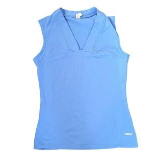 ONE TOOTH Made in Canada Fitted Blue Yoga Tank Top L